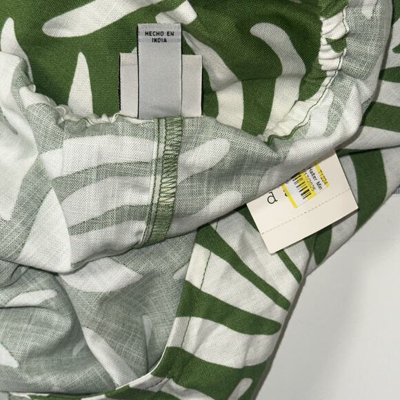 A New Day Green White Leaf Print Sundress XL – Sleeveless Summer Dress - Picture 7 of 9